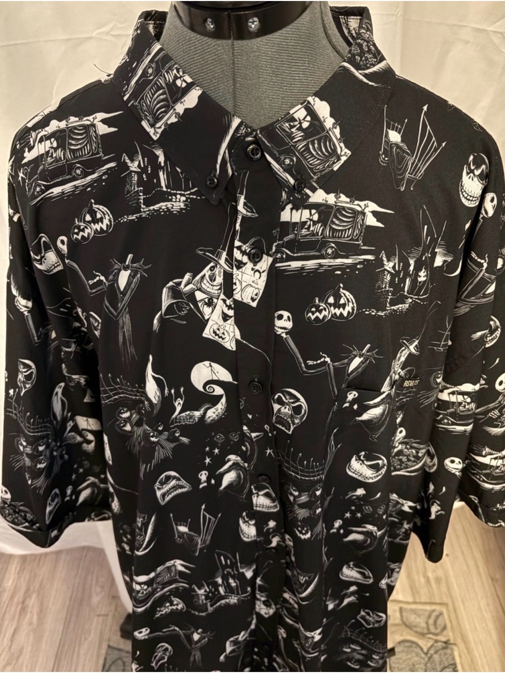 RSVLTS KUNUFLEX Nightmare Before Christmas “Your Worst Nightmare”Button-Up Shirt